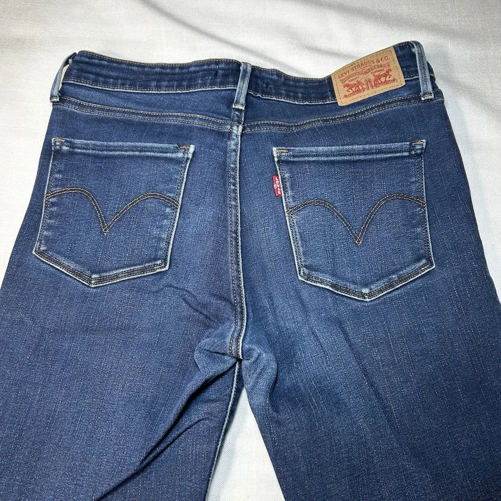 Levi Strauss Skinny Stretch Jeans‎ Womens 8 Blue Denim Mid Rise Zip Fly